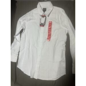 Gap Womens Lightweight Linen Blend Button Down Long Sleeve Shirt White X Small